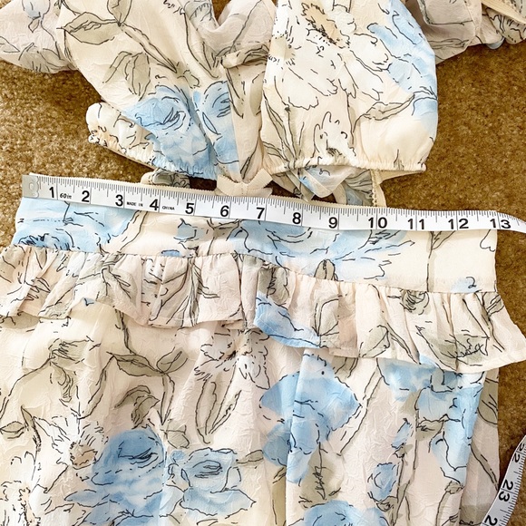 For Love & Lemons Cadence Maxi Dress Ruffle Floral - Picture 16 of 16